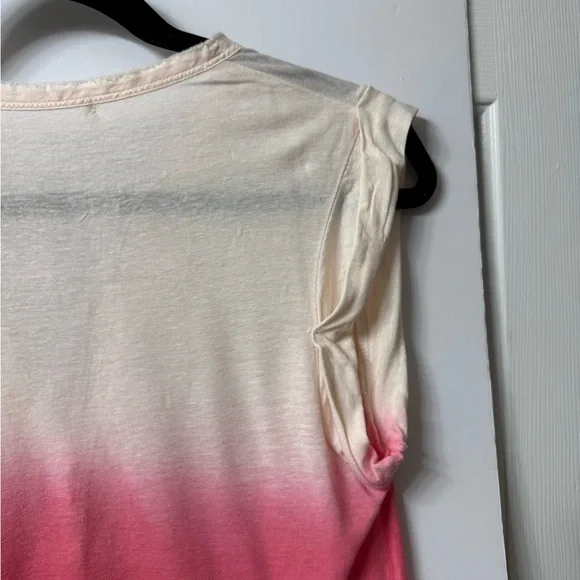 Unknown brand, top, Henley style, orange, pink, and pale pink three snap front - Picture 7 of 10